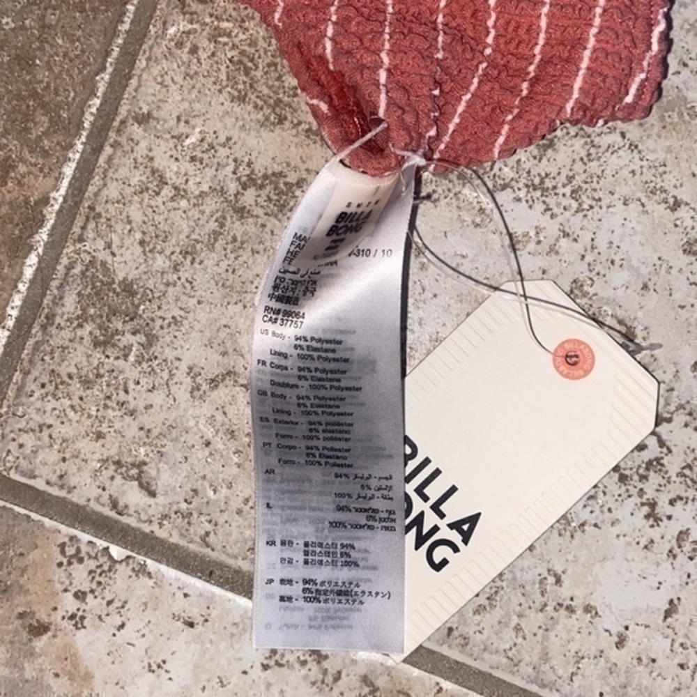 Billabong || NWT Summer High Bralette {Pink & White} - Picture 4 of 5